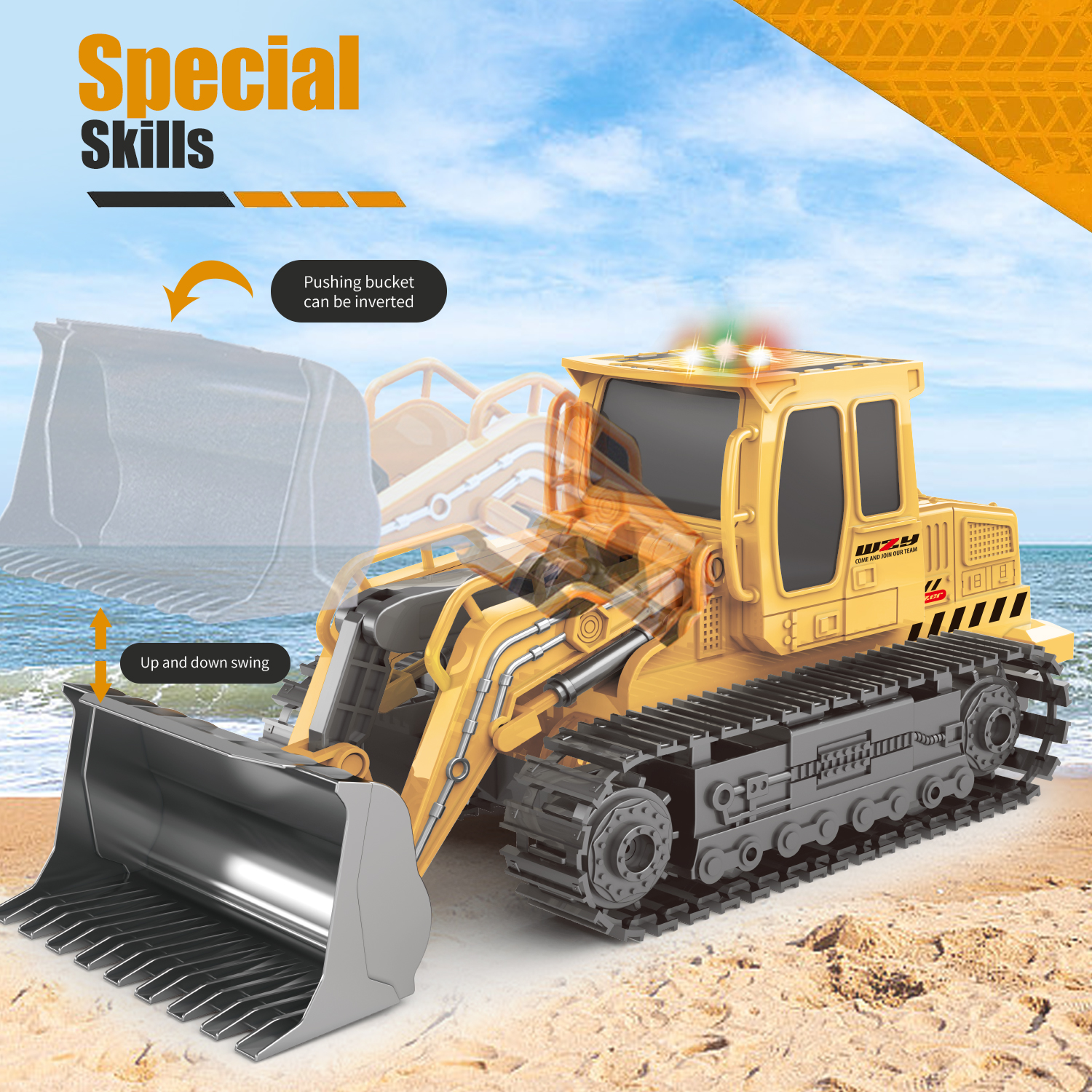 Remote-controlled Vehicle Toy Bulldozer Excavator Kids Gifts